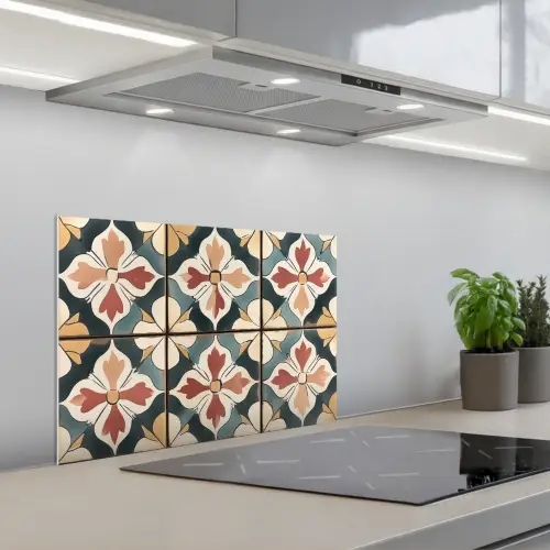 Decoratie - Tegels - Spaans - Vintage keuken achterwand spatscherm klein -3d_schuin