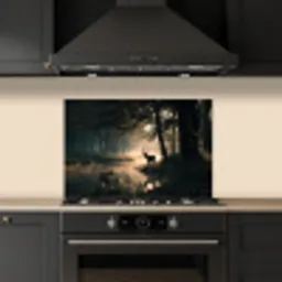Hert - Bosbeek - Mystiek keuken achterwand spatscherm klein -sfeer1