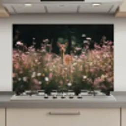 Hert - Wilde bloemen - Bos keuken achterwand spatscherm klein -3d_website