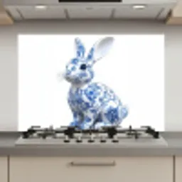 Delftsblauw - Haasje - Wit keuken achterwand spatscherm klein -3d_website