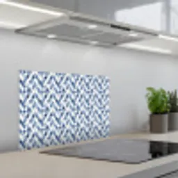 Diamant - Patroon - Blauw - Wit keuken achterwand spatscherm klein 900 -3d_schuin