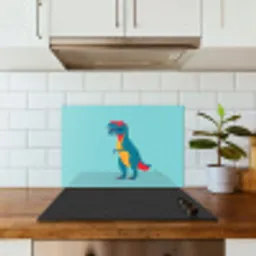 Dinosaurus - Blauw - Zonnebril keuken achterwand spatscherm klein -sfeer2
