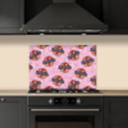 Disco - Bal - Patroon - Roze keuken achterwand spatscherm klein 900 -sfeer1