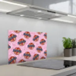 Disco - Bal - Patroon - Roze keuken achterwand spatscherm klein 900 -3d_schuin