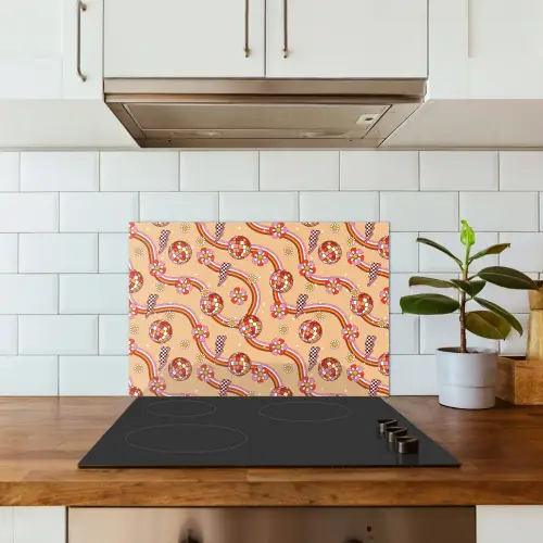 Disco - Patroon - Lijnen keuken achterwand spatscherm klein 900 -sfeer2