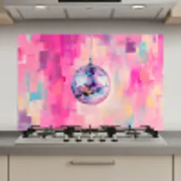 Discobal - Pink - Verf keuken achterwand spatscherm klein -3d_website