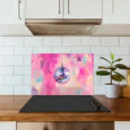 Discobal - Pink - Verf keuken achterwand spatscherm klein -sfeer2