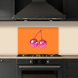 Discoballen - Kers - Spiegels - Roze keuken achterwand spatscherm klein -sfeer1