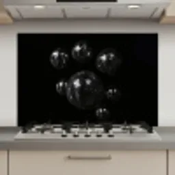 Discoballen - Minimalistisch - Zwart keuken achterwand spatscherm klein -3d_website