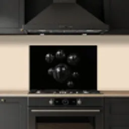 Discoballen - Minimalistisch - Zwart keuken achterwand spatscherm klein -sfeer1