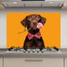 Hond - Oranje - Roos - Valentijn keuken achterwand spatscherm klein -3d_website