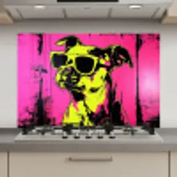 Hond - Zonnebril - Roze - Art keuken achterwand spatscherm klein -3d_website