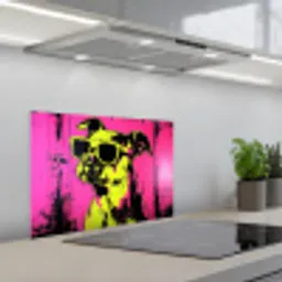 Hond - Zonnebril - Roze - Art keuken achterwand spatscherm klein -3d_schuin