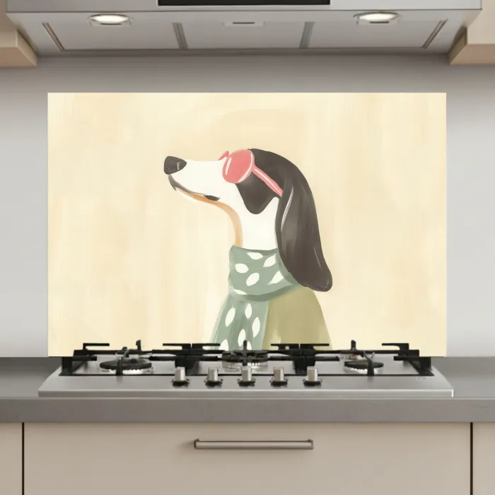 Hond - Zonnebril - Sjaal keuken achterwand spatscherm klein -3d_website