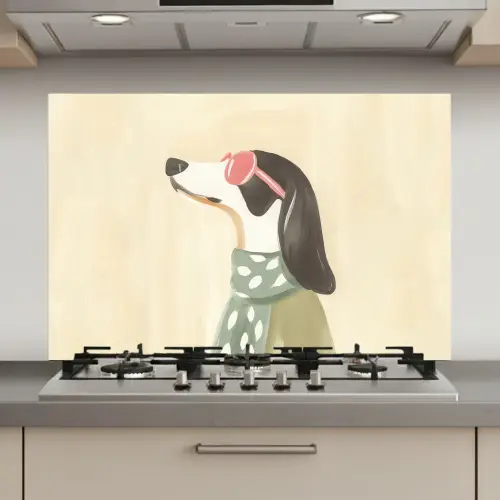Hond - Zonnebril - Sjaal keuken achterwand spatscherm klein -3d_website