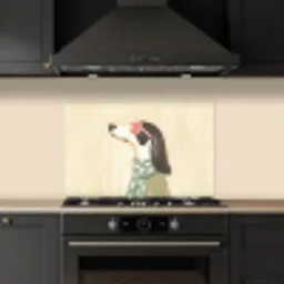 Hond - Zonnebril - Sjaal keuken achterwand spatscherm klein -sfeer1