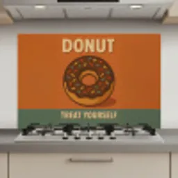 Donut - Spikkels - Kleurrijk - Quote keuken achterwand spatscherm klein -3d_website