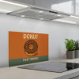 Donut - Spikkels - Kleurrijk - Quote keuken achterwand spatscherm klein -3d_schuin