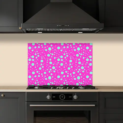 Stippen - Mint - Neon - Fuchsia keuken achterwand spatscherm klein 900 -sfeer1