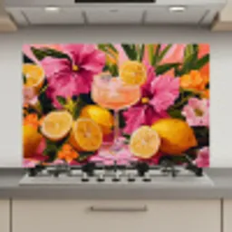 Drink - Bloemen - Yellow keuken achterwand spatscherm klein -3d_website