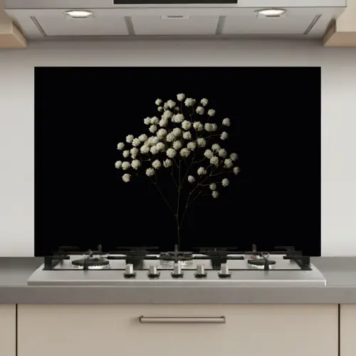Gipskruid - Bloemetjes - Wit - Minimalistisch keuken achterwand spatscherm klein -3d_website