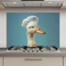 Eend - Koksmuts - Cute - Vogel keuken achterwand spatscherm klein -3d_website