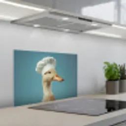 Eend - Koksmuts - Cute - Vogel keuken achterwand spatscherm klein -3d_schuin