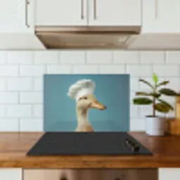 Eend - Koksmuts - Cute - Vogel keuken achterwand spatscherm klein -sfeer2