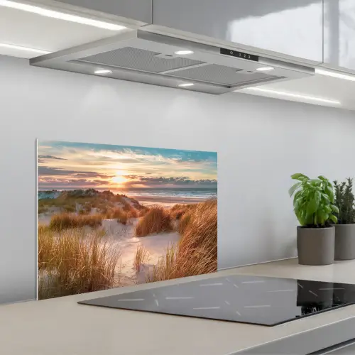 Duin - Planten - Zonsondergang - Strand - Zee keuken achterwand spatscherm klein -3d_schuin