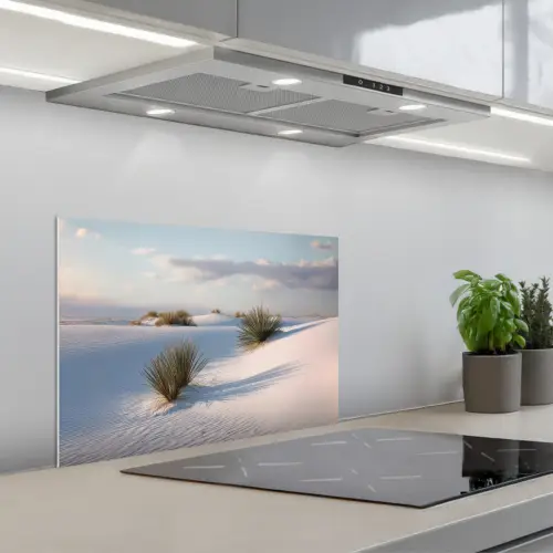 Duinen - Gras - Wolken - Beige keuken achterwand spatscherm klein -3d_schuin