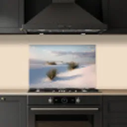 Duinen - Gras - Wolken - Beige keuken achterwand spatscherm klein -sfeer1