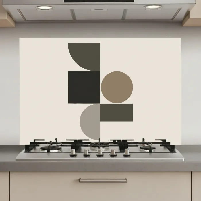 Aardetinten - Abstracte compositie - Eenvoudige vormen keuken achterwand spatscherm klein -3d_website