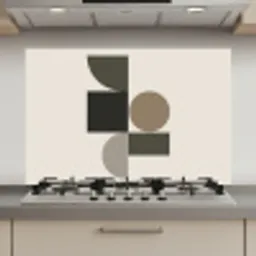 Aardetinten - Abstracte compositie - Eenvoudige vormen keuken achterwand spatscherm klein -3d_website