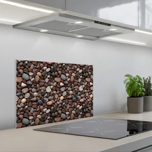 Aardse - Kiezel - Stenen keuken achterwand spatscherm klein 900 -3d_schuin
