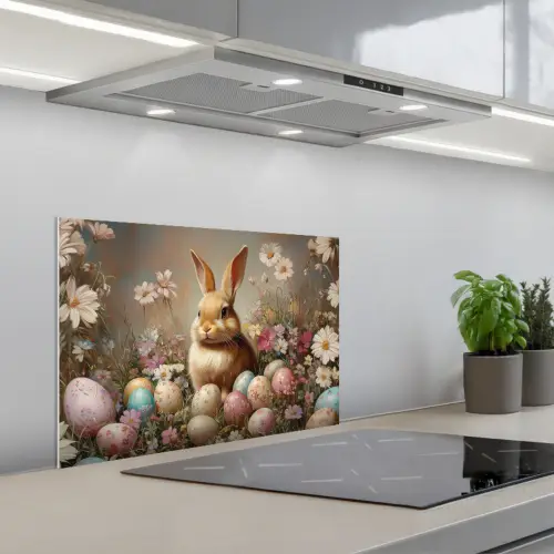 Paashaas - Lente - Paaseieren keuken achterwand spatscherm klein -3d_schuin