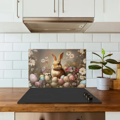 Paashaas - Lente - Paaseieren keuken achterwand spatscherm klein -sfeer2