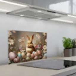 Paashaas - Lente - Paaseieren keuken achterwand spatscherm klein -3d_schuin