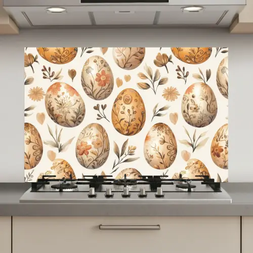 Paaseieren - Bruin - Bloemen keuken achterwand spatscherm klein -3d_website