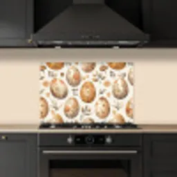 Paaseieren - Bruin - Bloemen keuken achterwand spatscherm klein -sfeer1