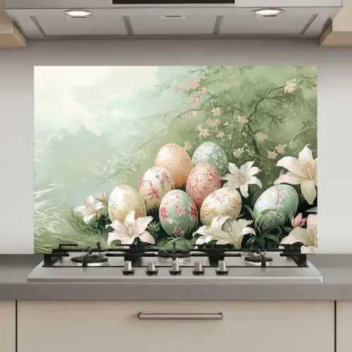 Paaseieren - Pasteltinten - Bloemen keuken achterwand spatscherm klein -3d_website