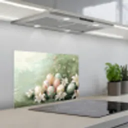Paaseieren - Pasteltinten - Bloemen keuken achterwand spatscherm klein -3d_schuin