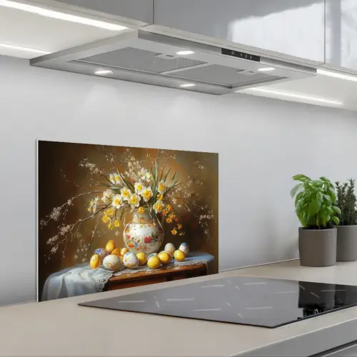 Paaseieren - Stilleven - Vaas keuken achterwand spatscherm klein -3d_schuin