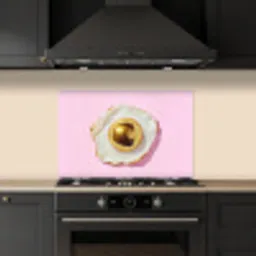 Ei - Disco - Ontbijt - Glitter keuken achterwand spatscherm klein -sfeer1