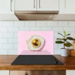Ei - Disco - Ontbijt - Glitter keuken achterwand spatscherm klein -sfeer2