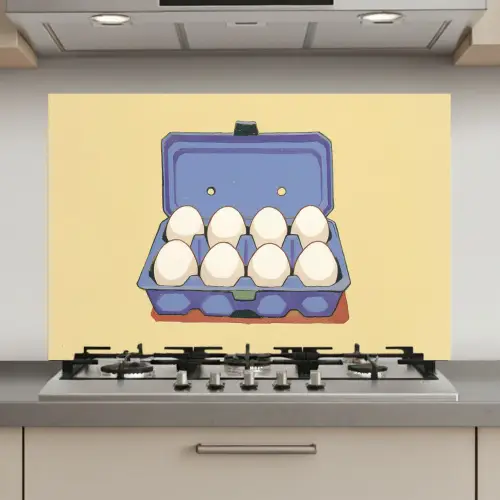 Eieren - Doos - Minimalistisch - Blauw keuken achterwand spatscherm klein -3d_website