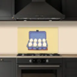 Eieren - Doos - Minimalistisch - Blauw keuken achterwand spatscherm klein -sfeer1