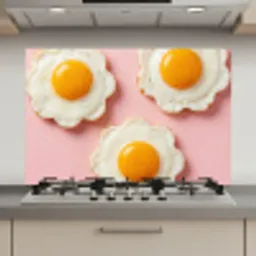 Eieren - Bloem - Roze keuken achterwand spatscherm klein -3d_website