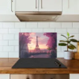 Eiffeltoren - Parijs - Roze keuken achterwand spatscherm klein -sfeer2