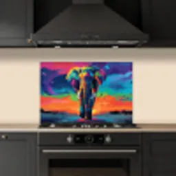 Olifant - Kleurrijk - Lucht - Abstract keuken achterwand spatscherm klein -sfeer1
