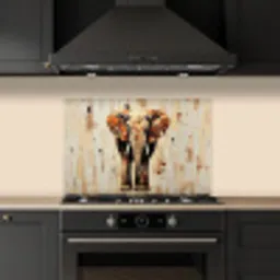 Olifant - Slurf - Mozaïek - Abstract keuken achterwand spatscherm klein -sfeer1